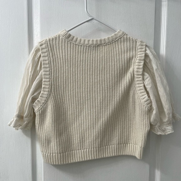 Zara Womens Knit Crochet Crop Top Blouse (Size L) - Picture 10 of 10